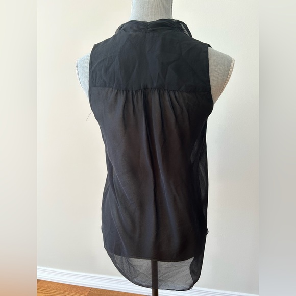 Aritzia Babaton Ainsley 100% Silk Blouse Black - Picture 4 of 5